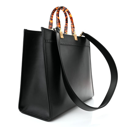 Fendi Vitello King Plexiglass Medium Fendi Sunshine Shopper Tote Black 3 of 9