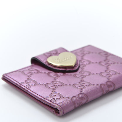 Gucci Metallic Soft Guccissima Heart Travel Wallet Fresia Rose 5 of 9