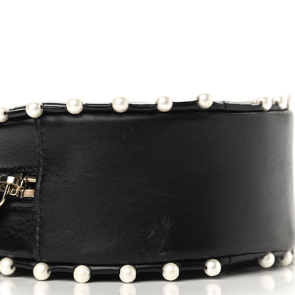 Chanel Calfskin Quilted Pearl Round Clutch With Chain Black 8 of 9