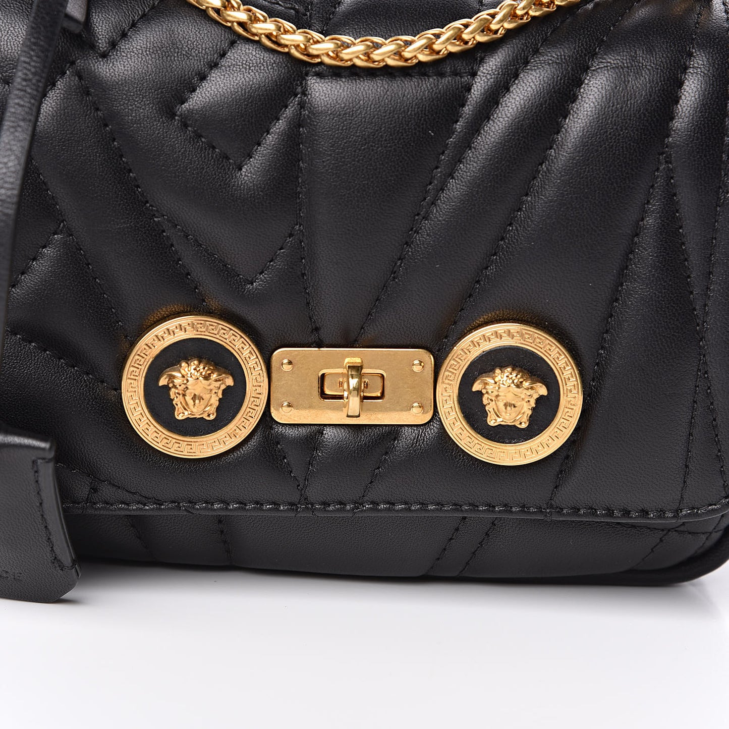Nappa Quilted Icon Small Crossbody Bag Black