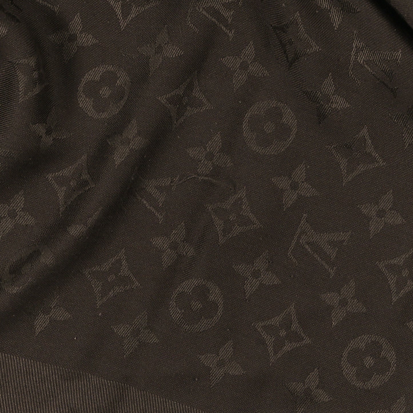 Wool Monogram Fringe Scarf Brown