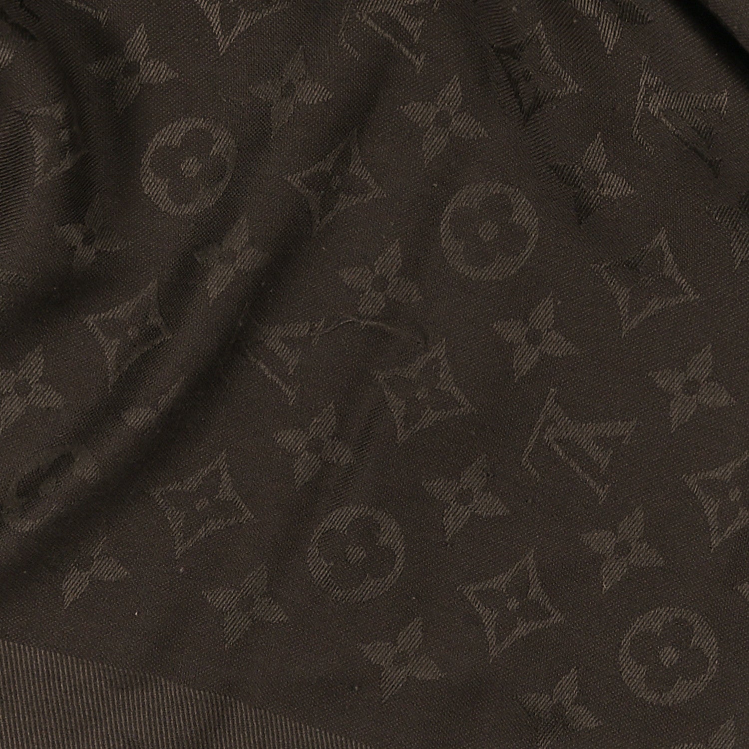 Louis Vuitton Wool Monogram Fringe Scarf Brown 4 of 5