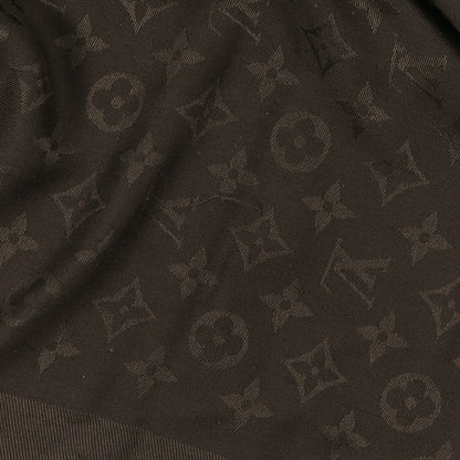 Louis Vuitton Wool Monogram Fringe Scarf Brown 4 of 5