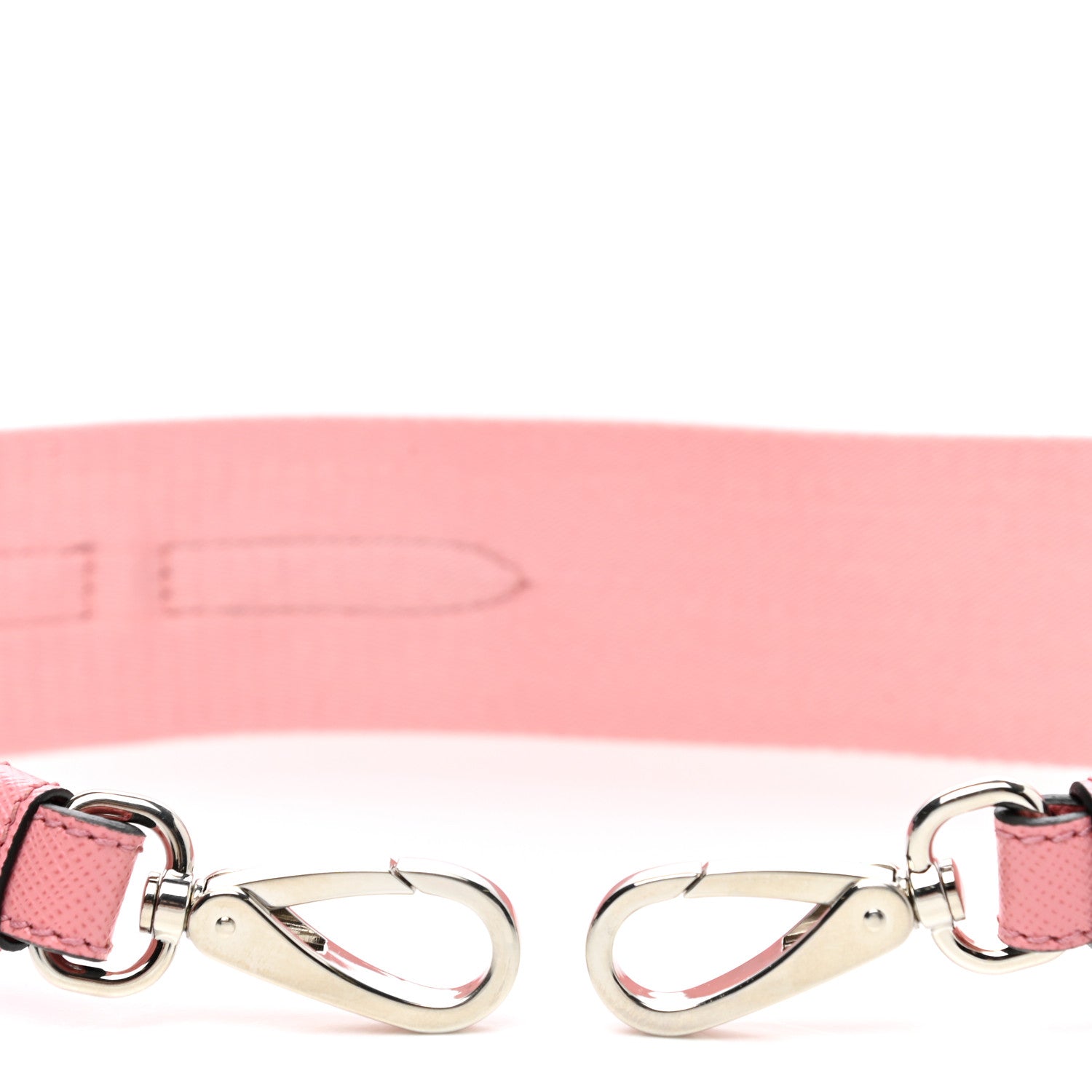 Prada Vitello Daino Striped Fabric Shoulder Strap Petalo 5 of 6