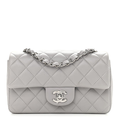 Chanel Lambskin Quilted Mini Rectangular Flap Grey 1 of 10