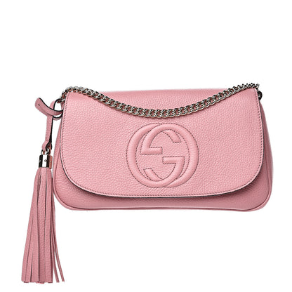 Gucci Pebbled Calfskin Medium Soho Flap Crossbody Pink 1 of 10