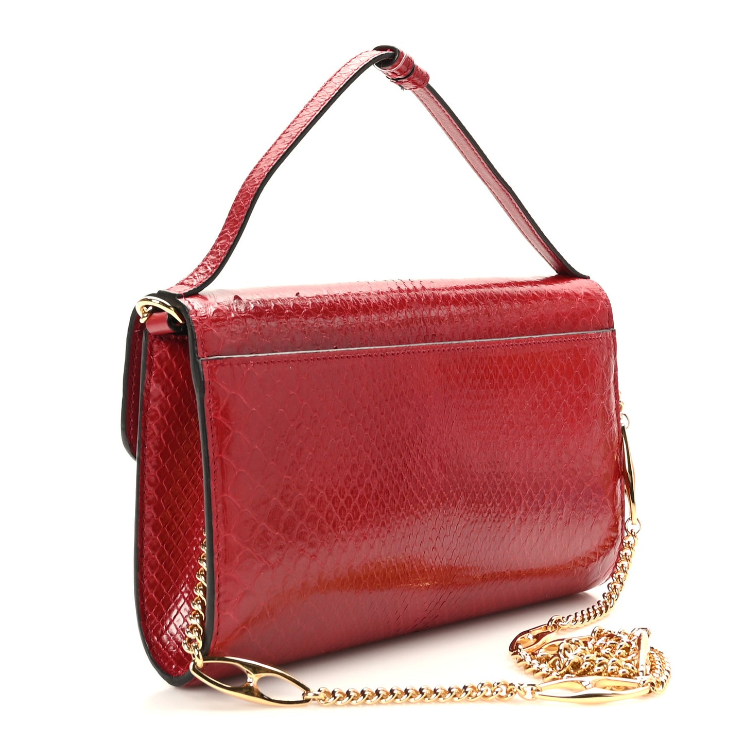 Snakeskin Small Zumi Shoulder Bag Hibiscus Red