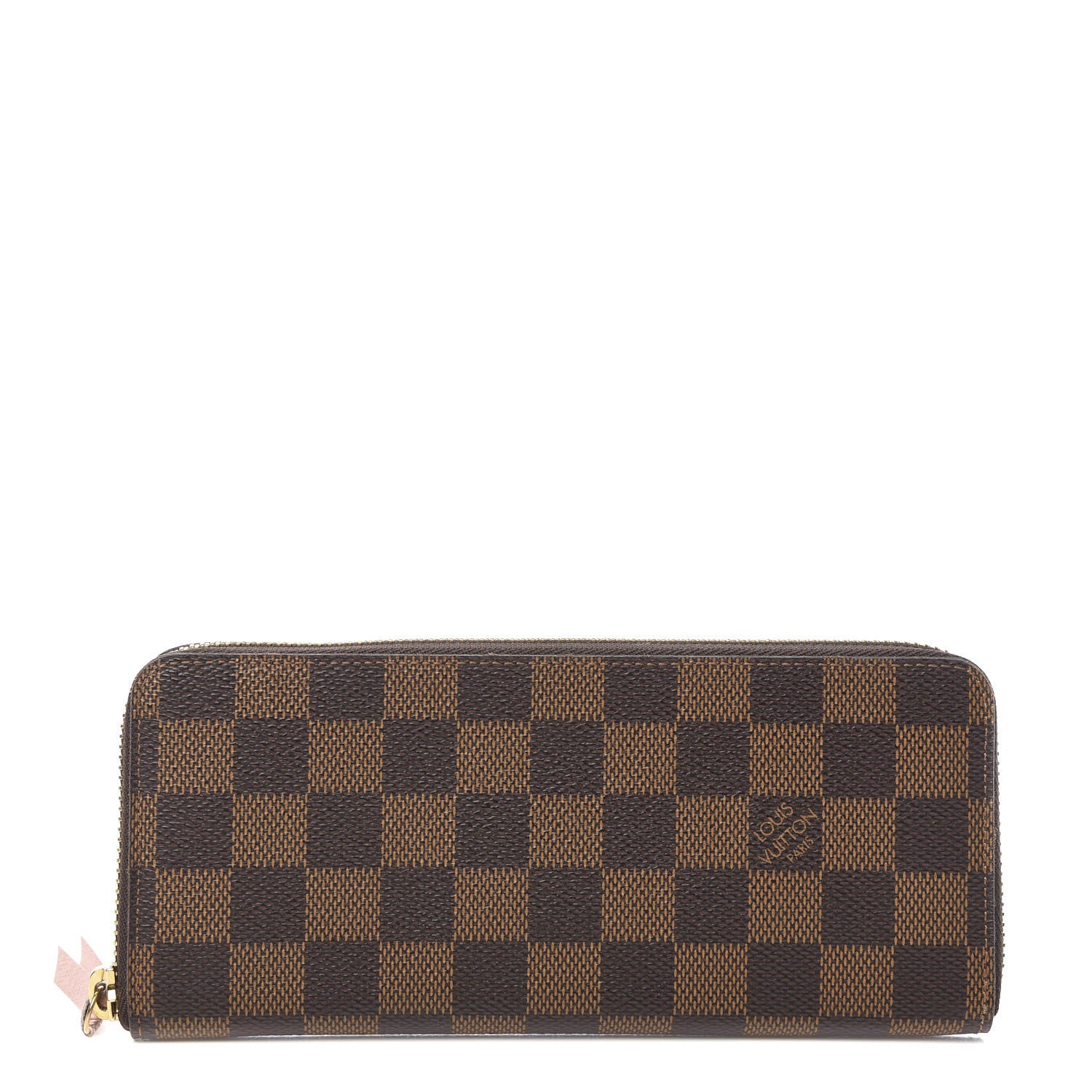 Louis Vuitton Damier Ebene Clemence Wallet Rose Ballerine 1 of 7