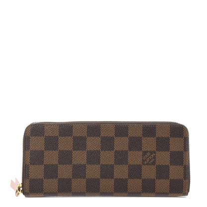 Louis Vuitton Damier Ebene Clemence Wallet Rose Ballerine 1 of 7