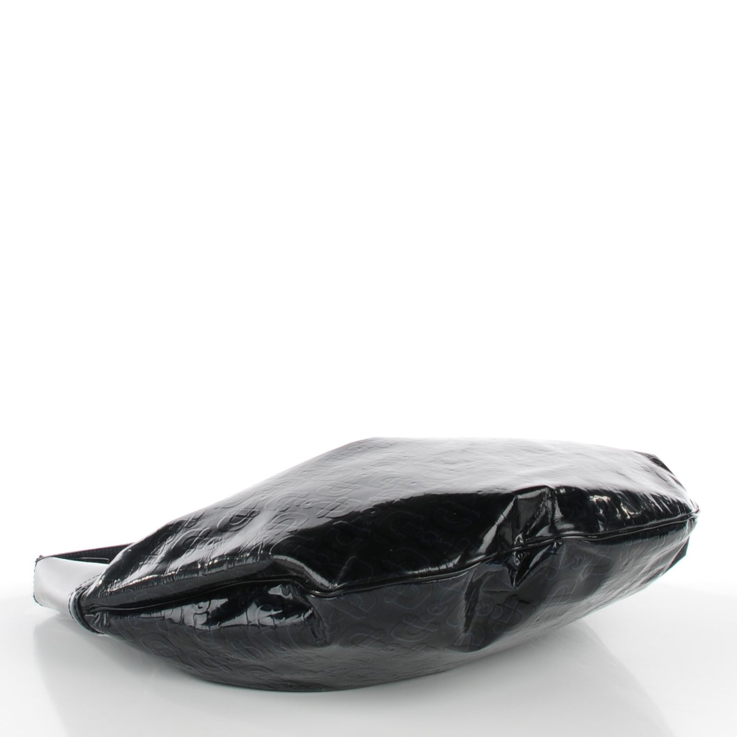 Patent Calfskin Horsebit Embossed Glam Hobo Navy