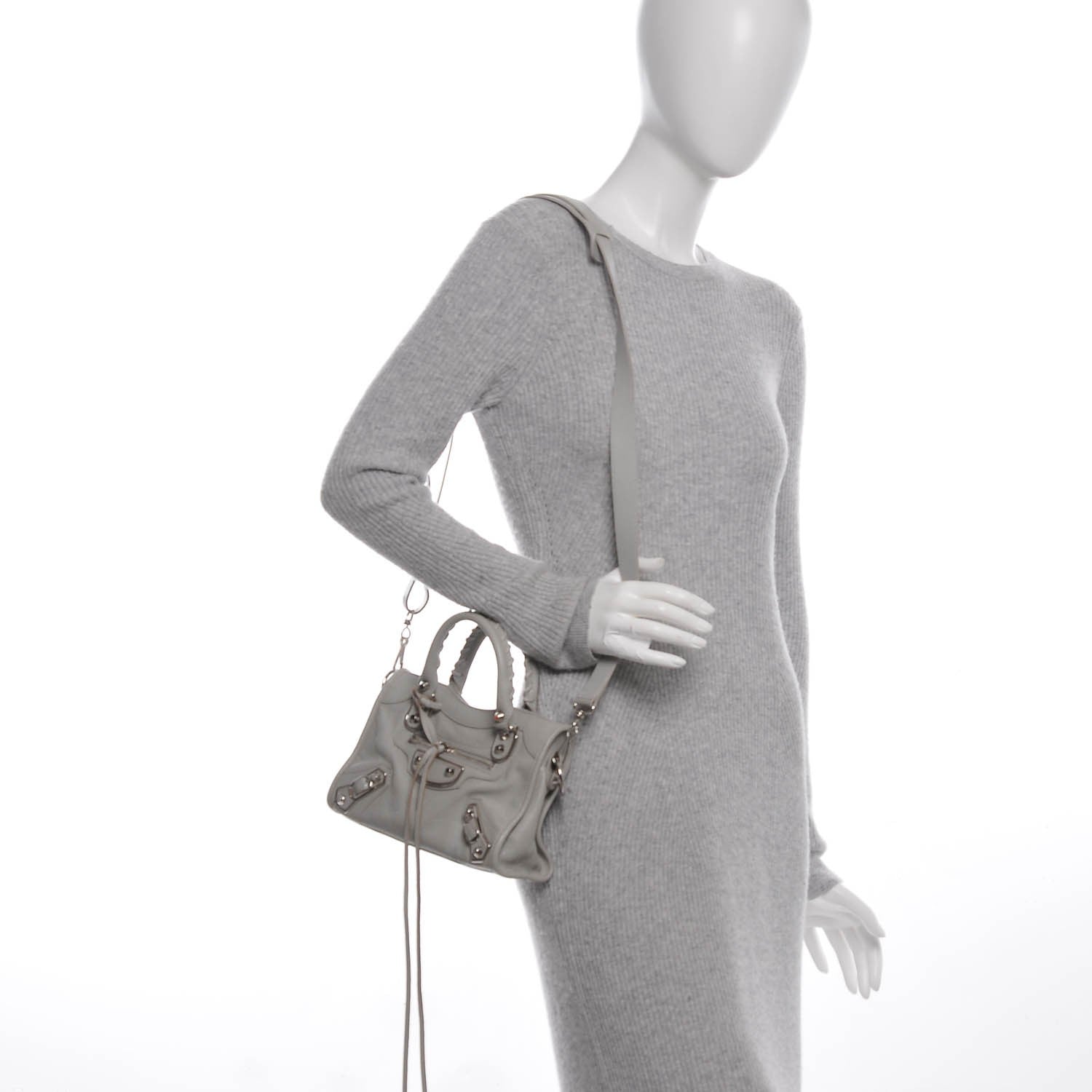 Balenciaga Chevre Silver Metallic Edge Hardware Classic Hardware Mini City Gris Glace 2 of 7