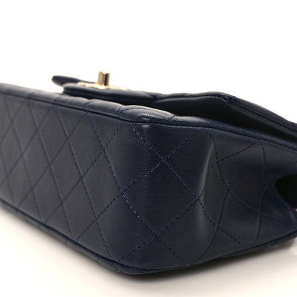 Chanel Lambskin Quilted Mini Top Handle Rectangular Flap Navy Blue 10 of 13