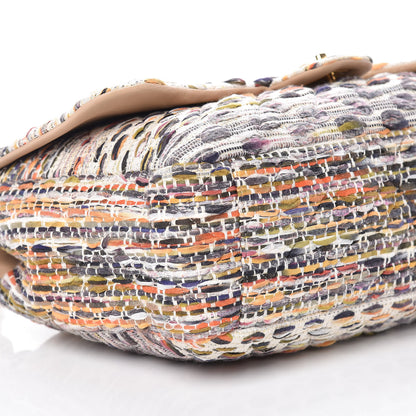 Chanel Tweed Quilted Cuba Single Flap Ecru Orange Lilac 5 of 12