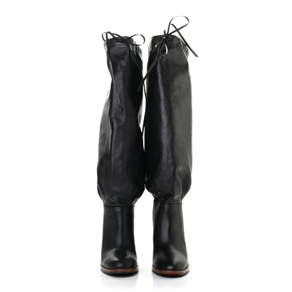 Gucci Deauville Calfskin Cinched Knee High Boots 35.5 Black 2 of 7