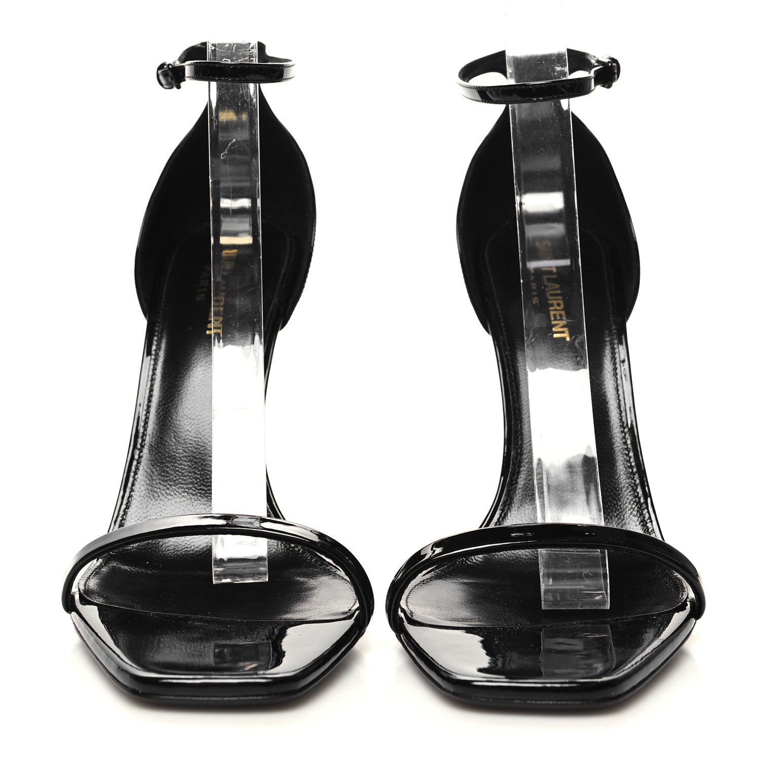 Saint Laurent Patent Calfskin Opyum 110 Sandals 41 Black 2 of 9