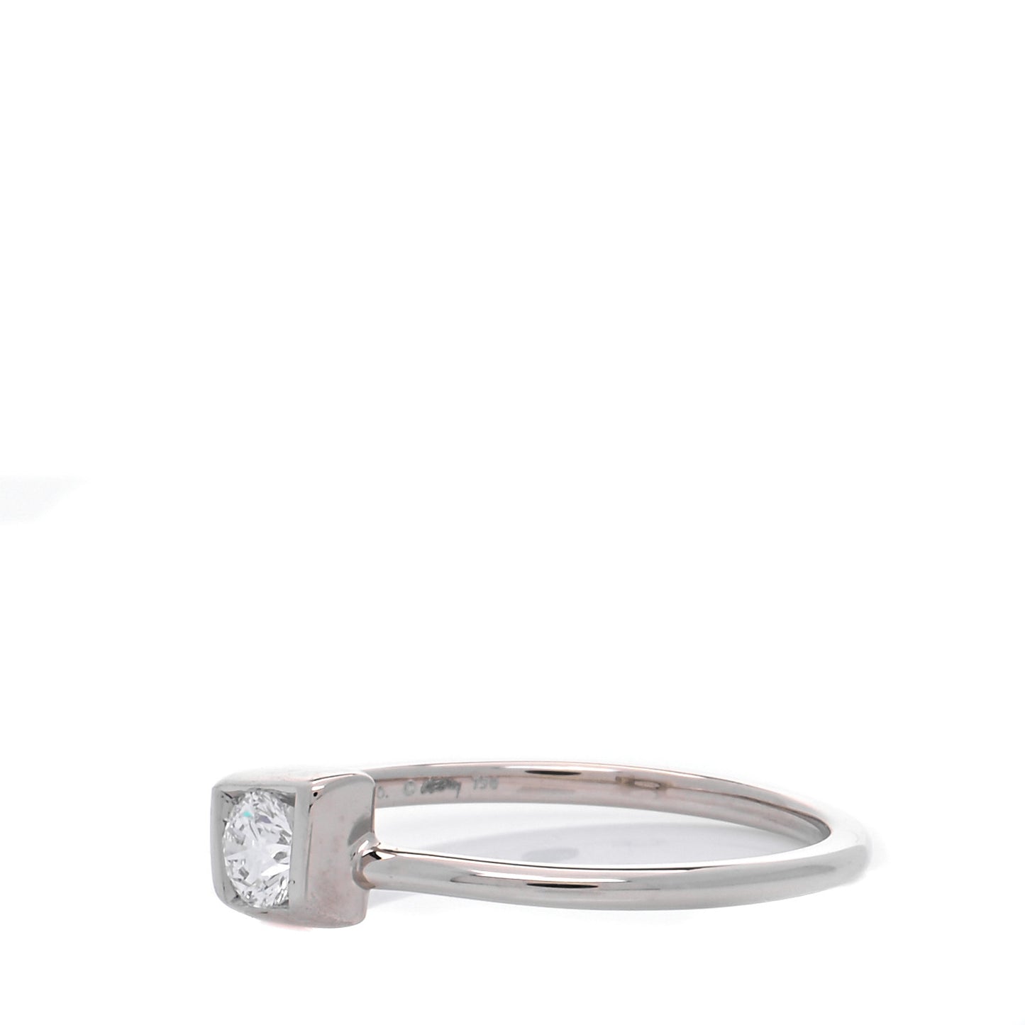 18K White Gold Diamond .17ct Frank Gehry Torque Ring 53 6.25