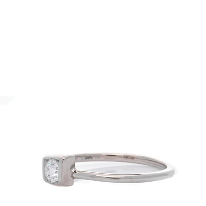 Tiffany 18K White Gold Diamond .17ct Frank Gehry Torque Ring 53 6.25 4 of 5