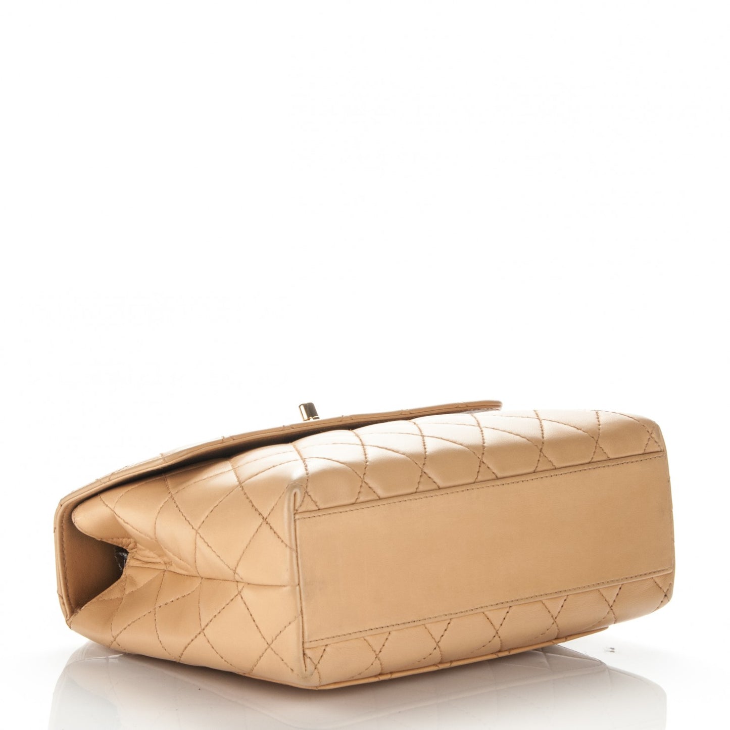 Lambskin Quilted Medium Kelly Flap Bag Beige
