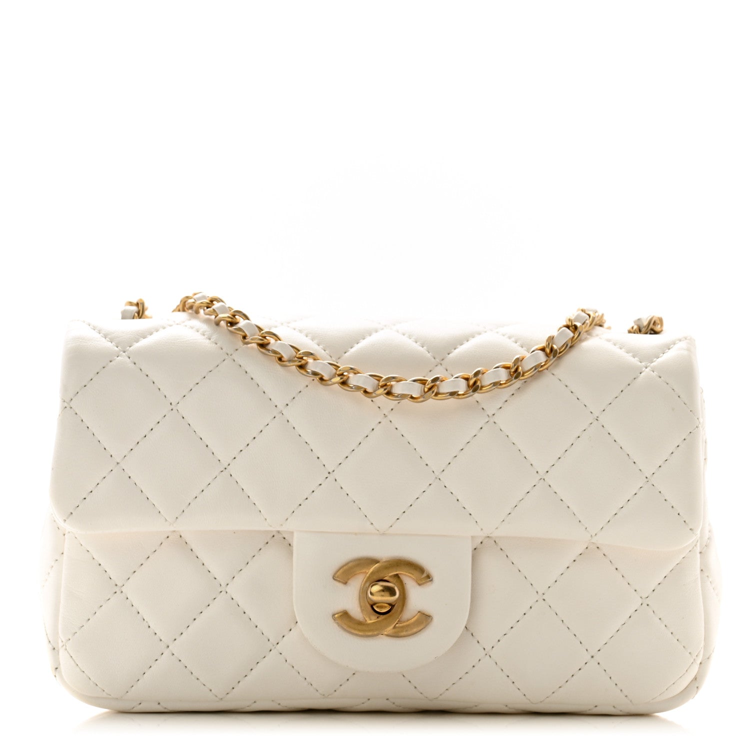 Chanel Lambskin Quilted Mini Rectangular Pearl Crush Flap White 1 of 12