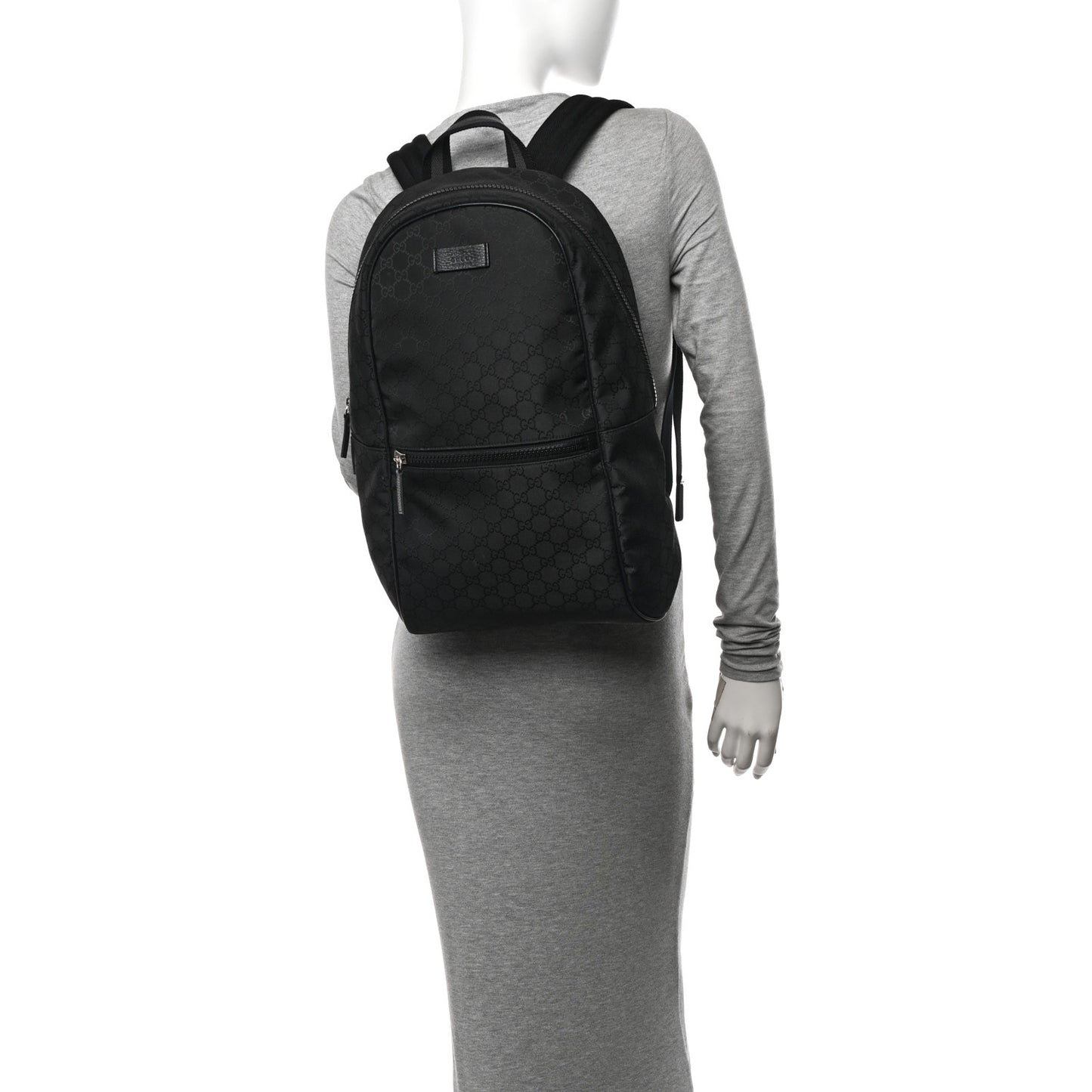Nylon Monogram Slim Backpack Black