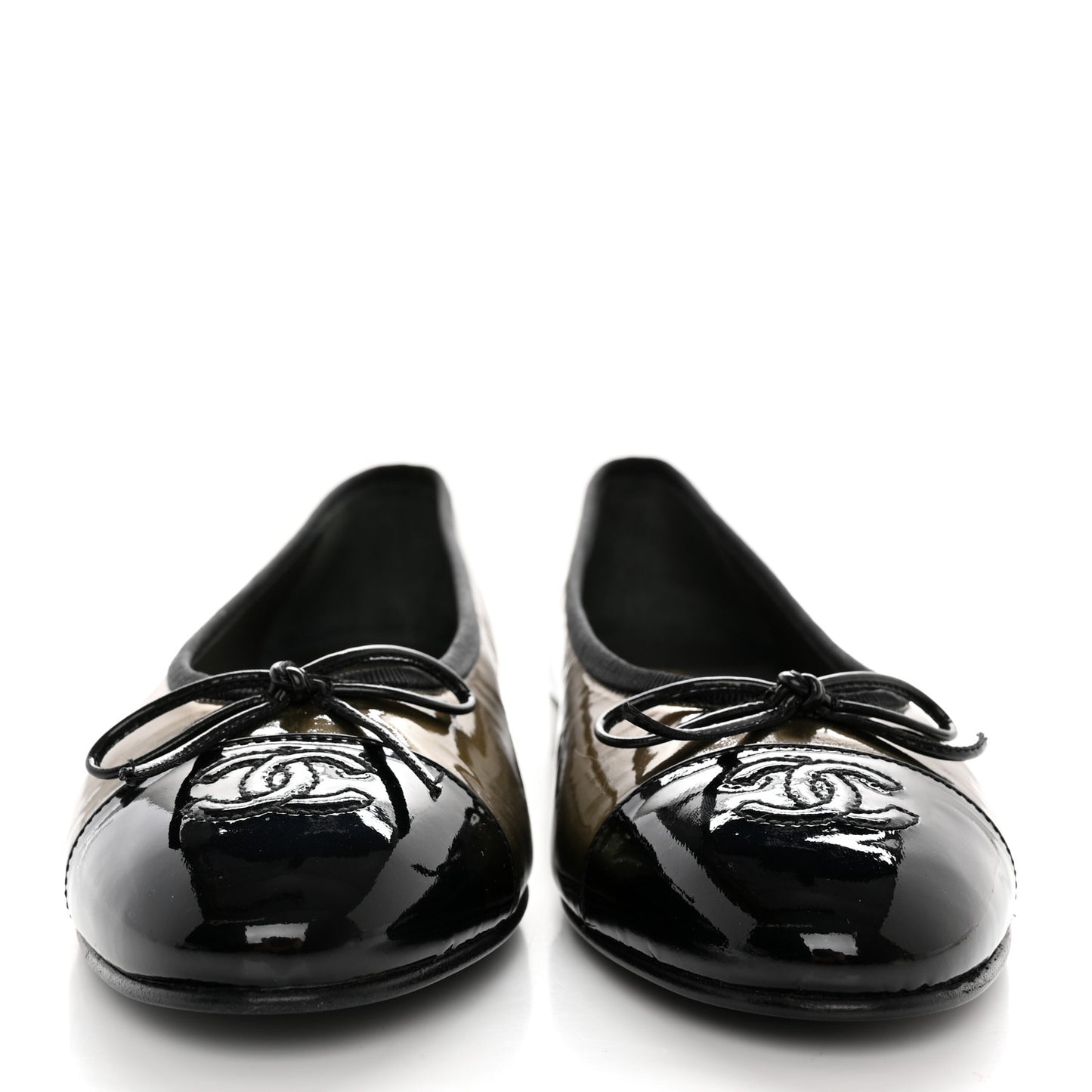 Patent CC Cap Toe Ballerina Flats 37 Black Green
