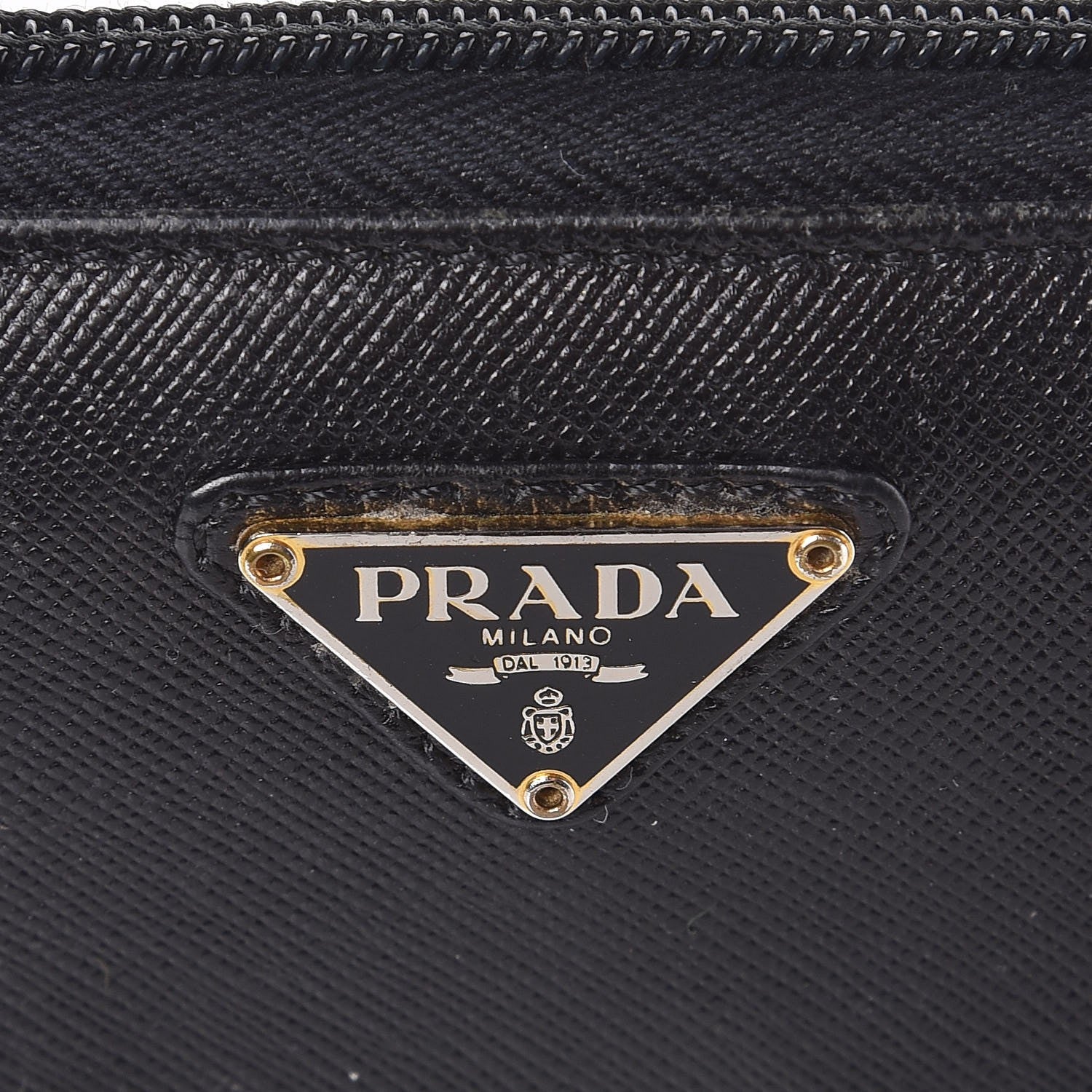 Prada Saffiano Zip Around Wallet Black 14 of 19