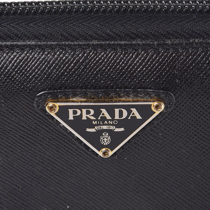 Prada Saffiano Zip Around Wallet Black 14 of 19