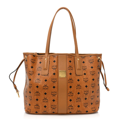 MCM Visetos Medium Liz Reversible Shopper Tote Cognac 1 of 19