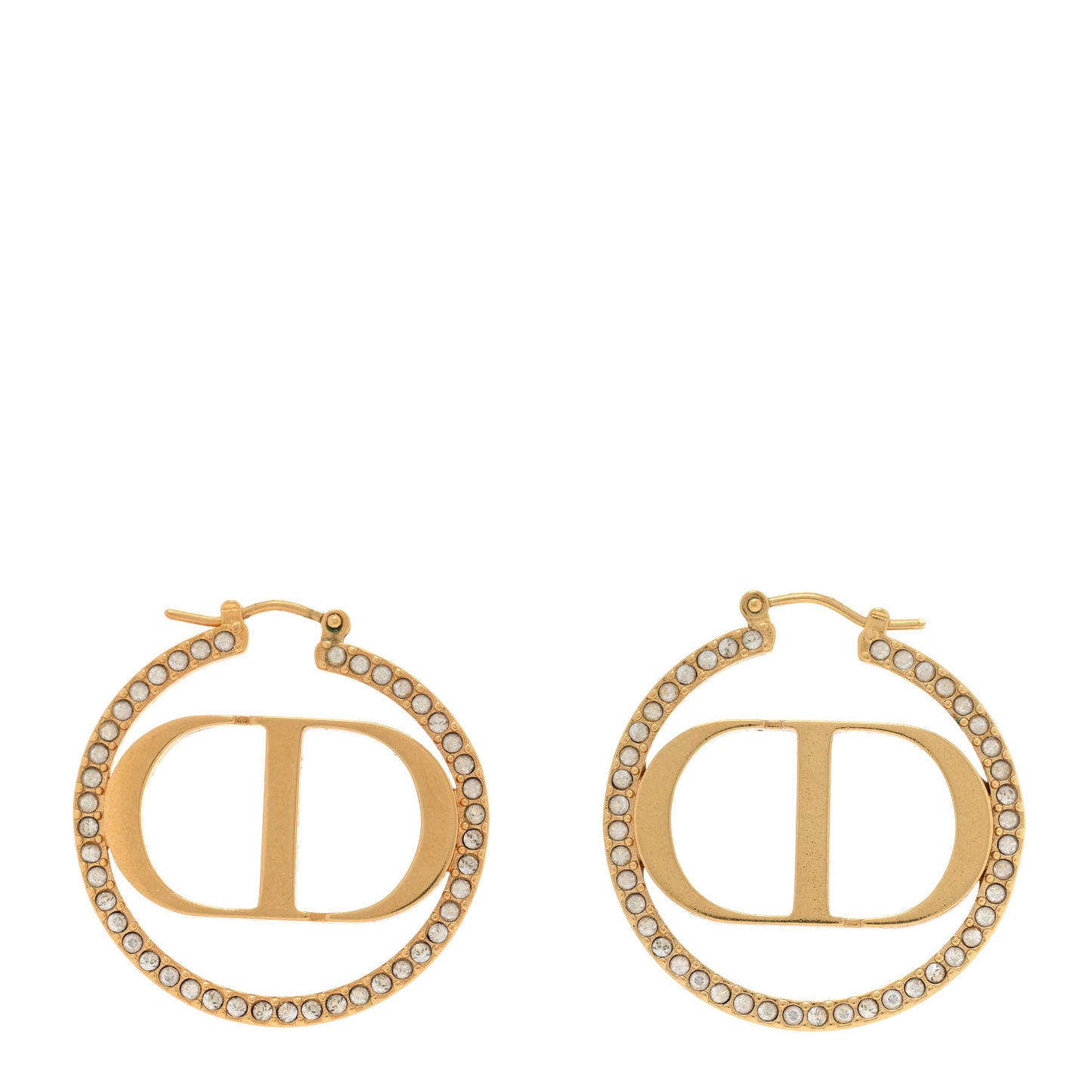Crystal CD 30 Montaigne Hoop Earrings Gold