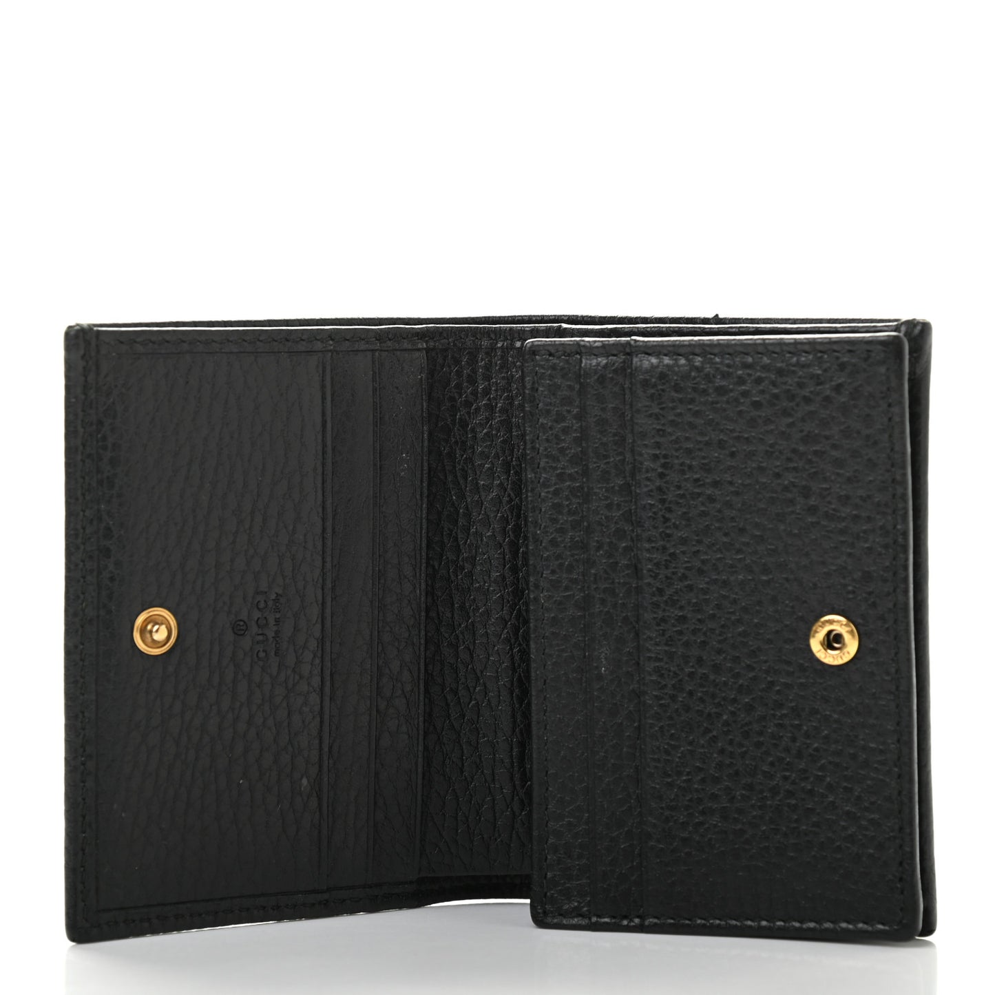 Pebbled Calfskin Butterfly Card Case Black