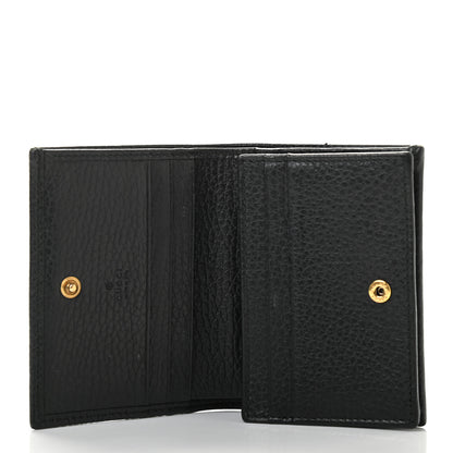 Gucci Pebbled Calfskin Butterfly Card Case Black 5 of 7