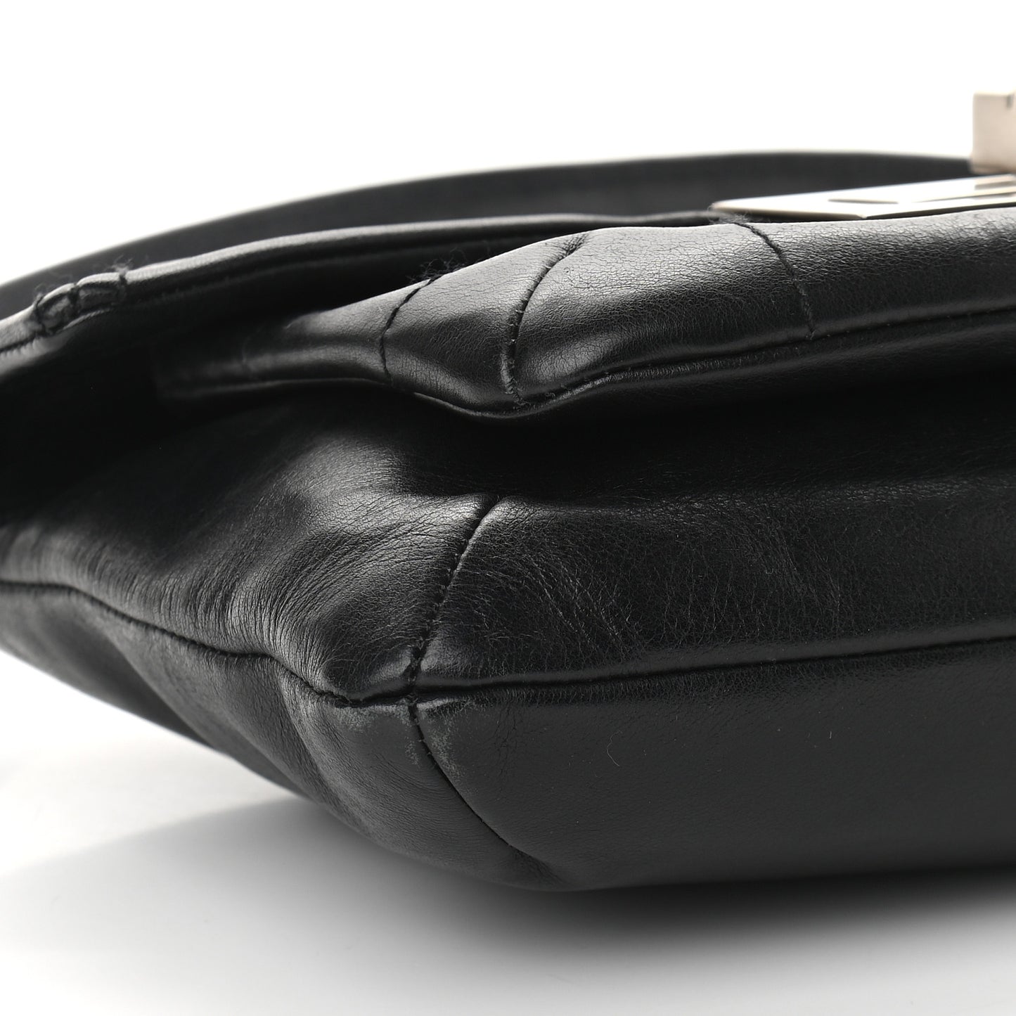 Lambskin Mademoiselle Chocolate Bar Shoulder Bag Black