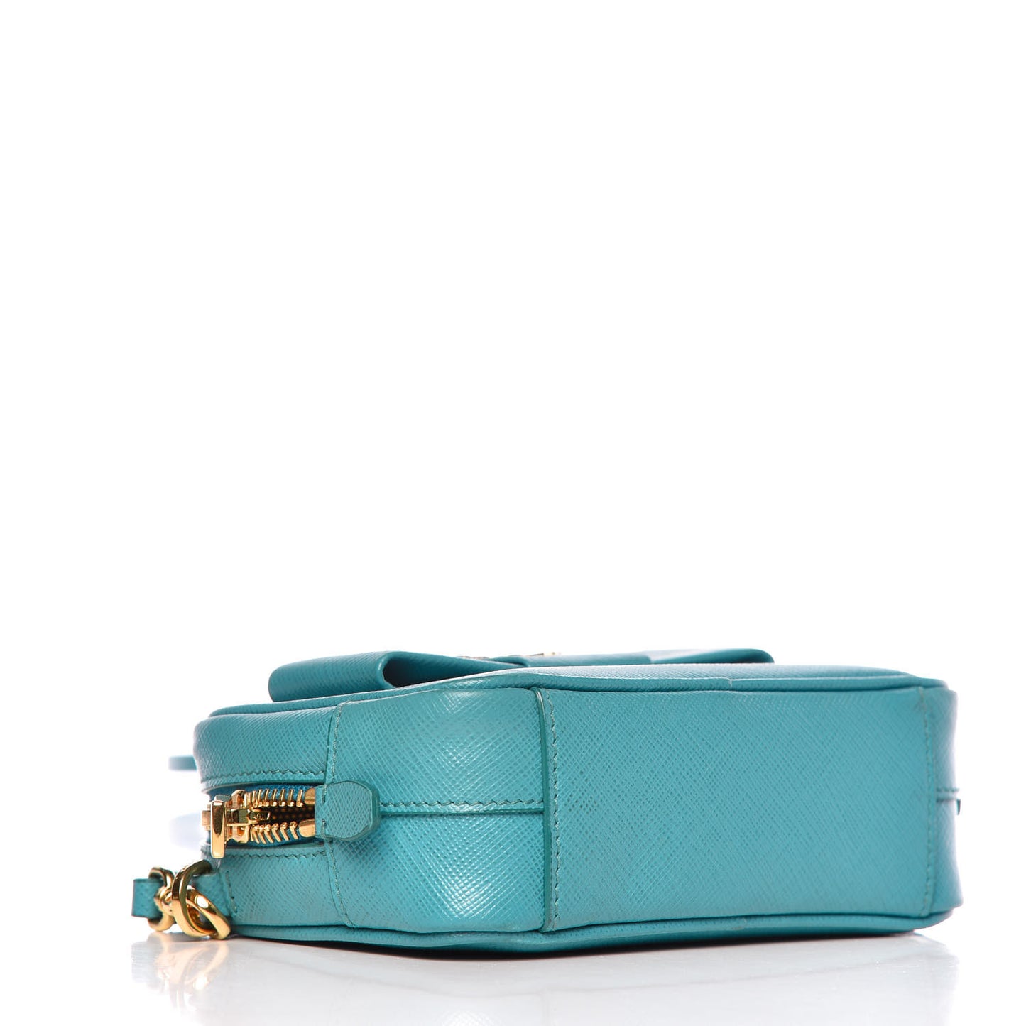 Saffiano Fiocco Bow Camera Crossbody Bag Turchese