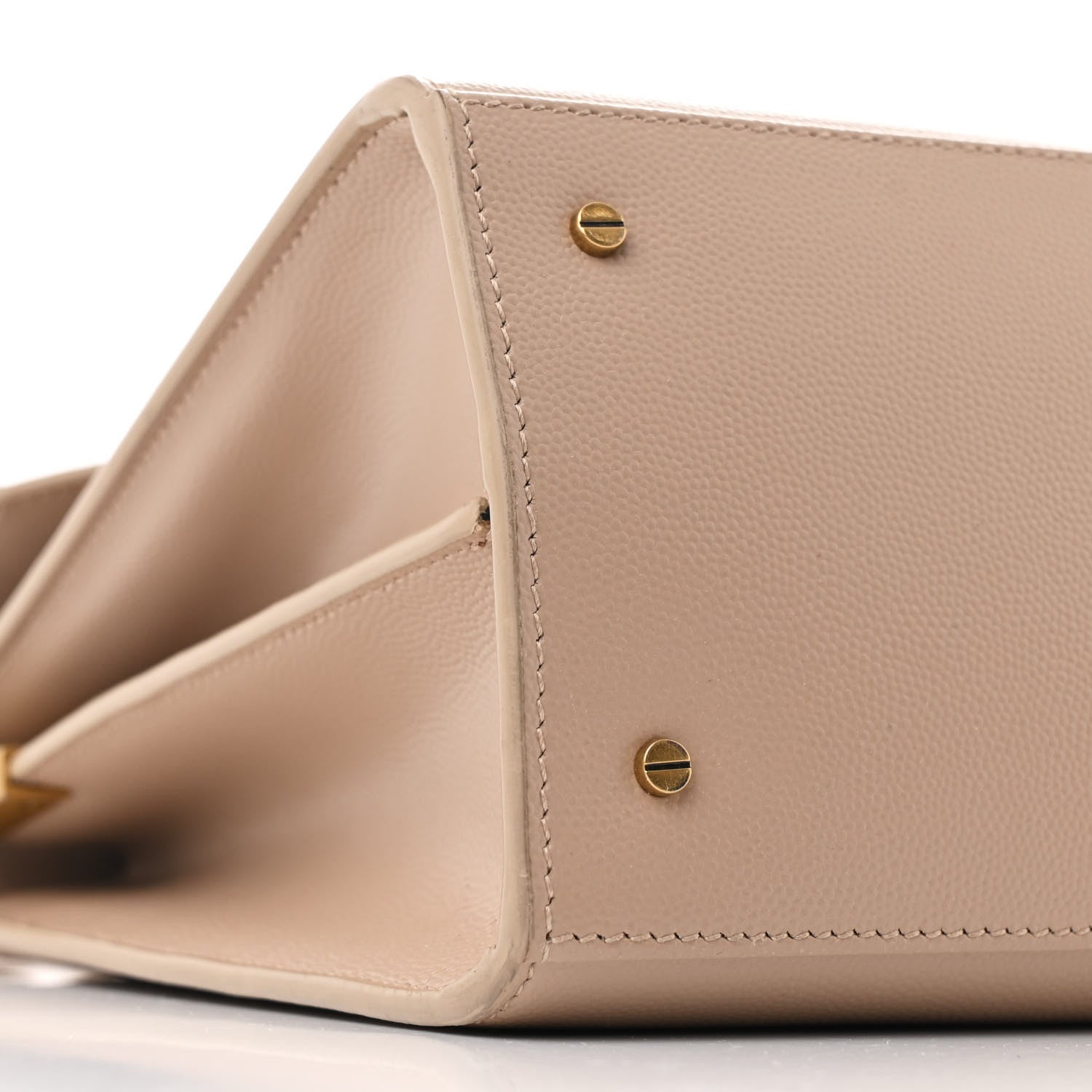 Saint Laurent Grain de Poudre Medium Classic Monogram Cassandra Top Handle Dark Beige 10 of 14