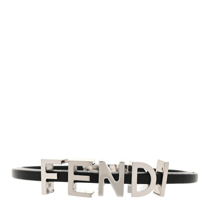 Fendi Calfskin Fendi Logo Bracelet M Black 1 of 4