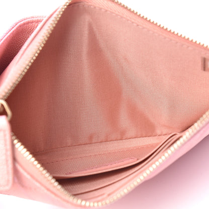 Chanel Iridescent Caviar Quilted Classic Zip Pouch Rose Pink 5 of 8