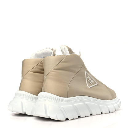 Prada Re-Nylon Gabardine Rubber Triangle Logo Quilted Mens Rush Piuma 50mm Mid Sneakers 39.5 Deserto 5 of 10