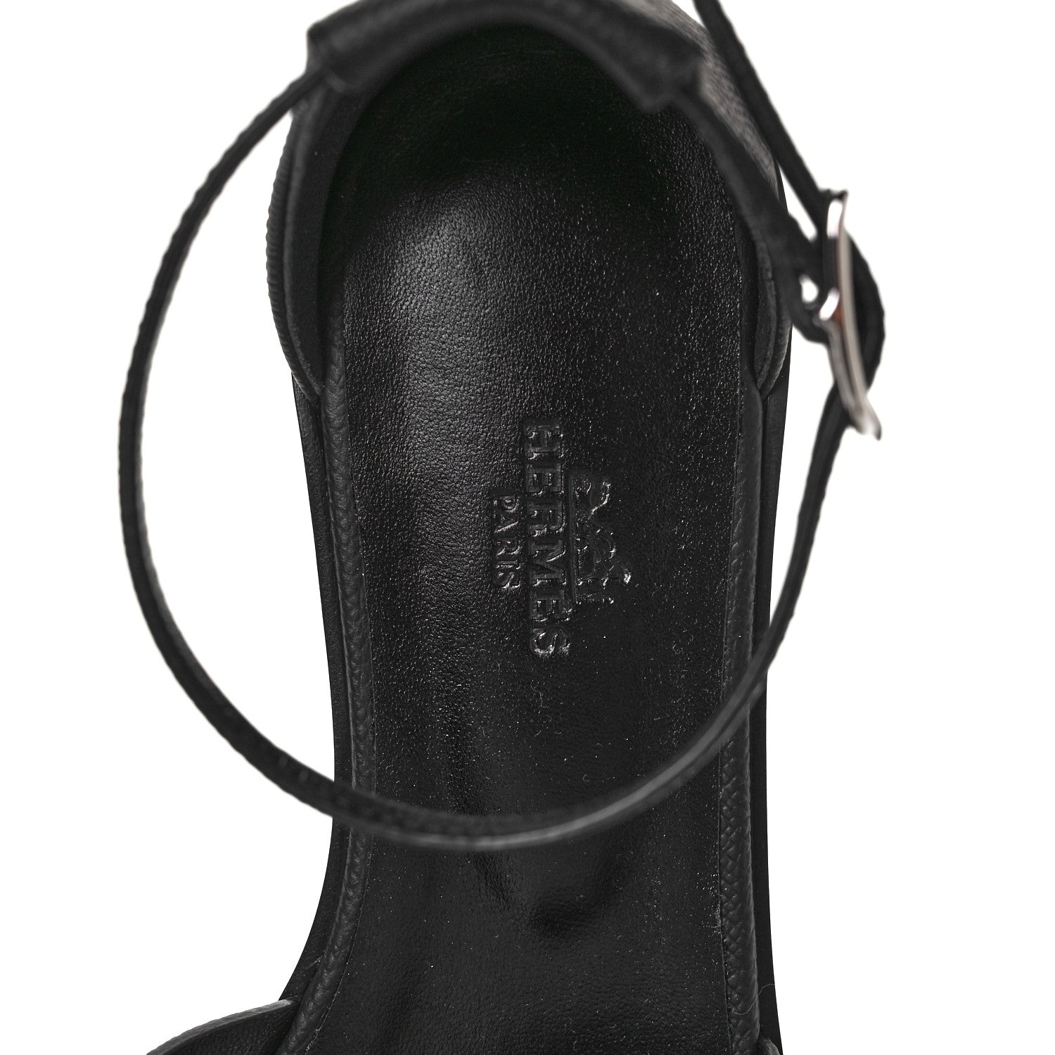 Hermes Epsom Santorini Sandals 37.5 Black 7 of 9