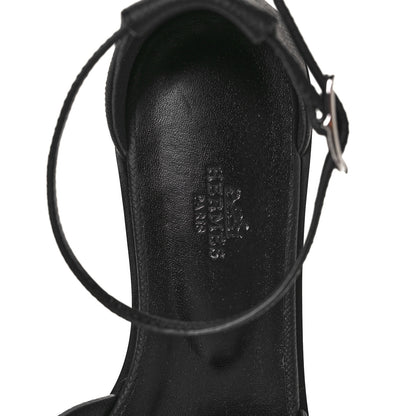 Hermes Epsom Santorini Sandals 37.5 Black 7 of 9