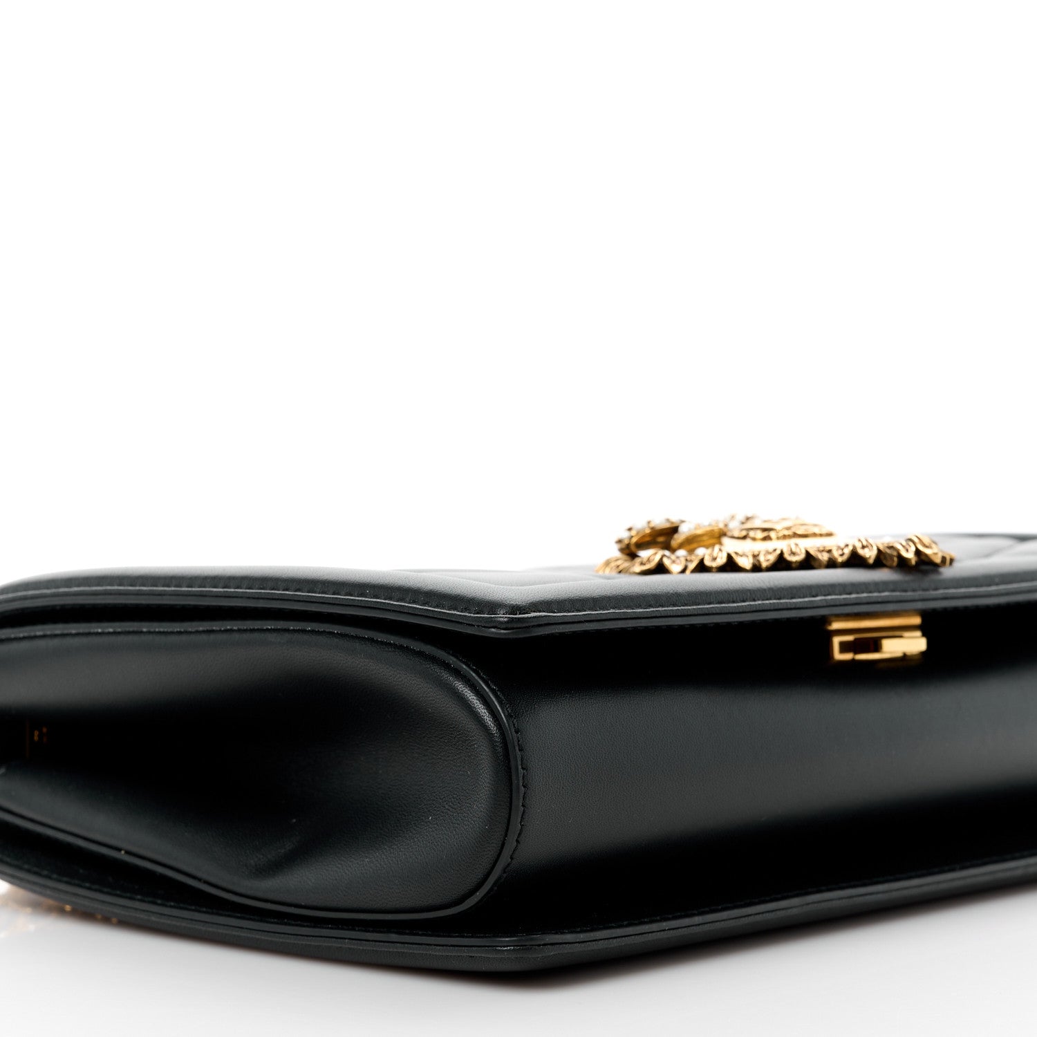 Dolce & Gabbana DOLCE & GABBANA Calfskin Medium Devotion Crossbody Bag Black 9 of 11