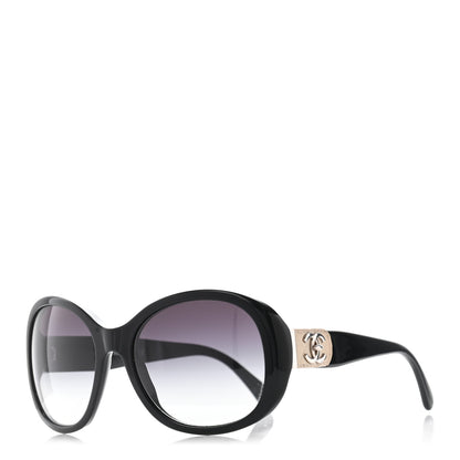 Chanel Acetate CC Turnlock Sunglasses 5235-Q Black Beige 1 of 8