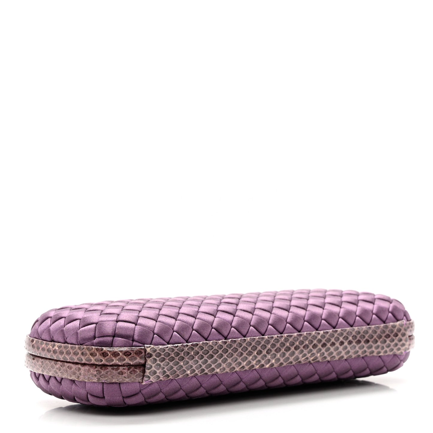 Satin Intreccio Impero Ayers Stretch Knot Clutch Purple