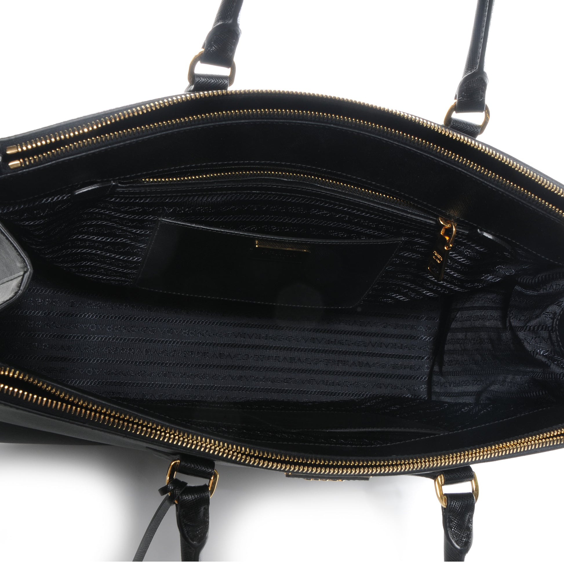 Prada Saffiano Lux Double Zip Executive Tote Nero Black 5 of 10