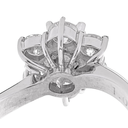 Parker & West by FASHIONPHILE Platinum Diamond 1.02ctw Flower Ring 54 7 8 of 9