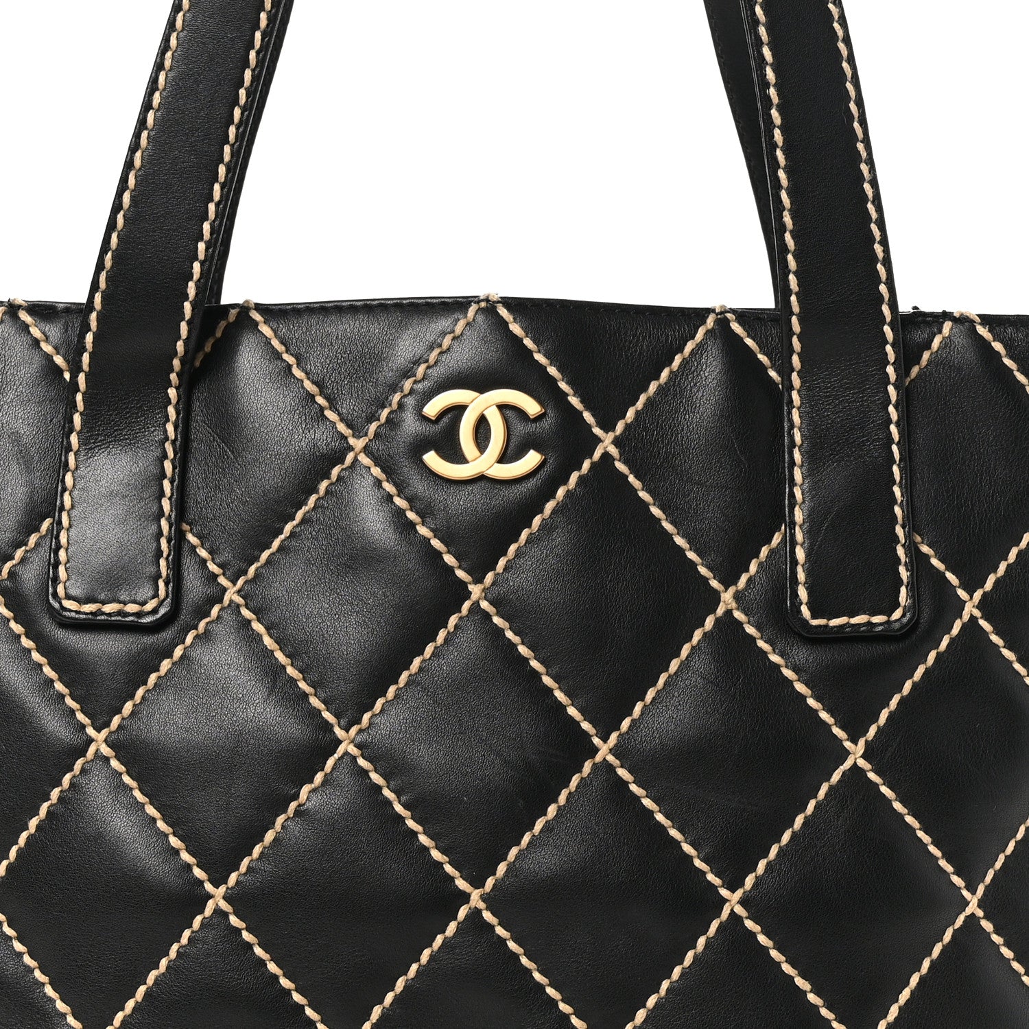 Chanel Calfskin Wild Stitch Tote Black 7 of 10
