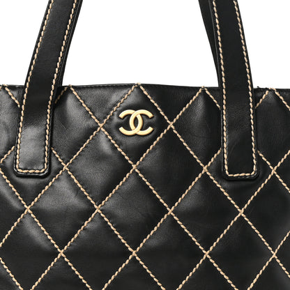 Chanel Calfskin Wild Stitch Tote Black 7 of 10