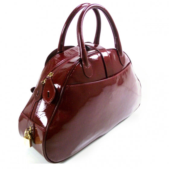 Patent Bowler Burgundy