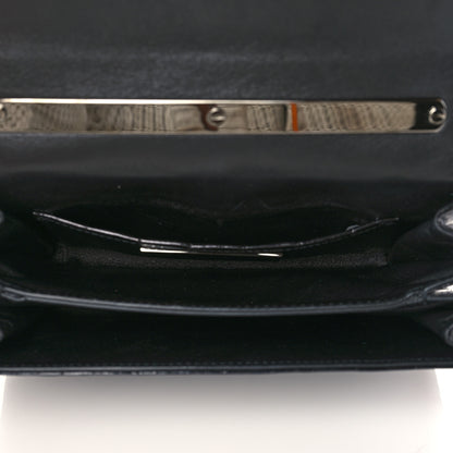 Valentino Garavani Crocodile Crystal Encrusted Studs Va Va Voom Shoulder Bag Black 4 of 8
