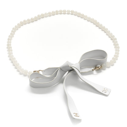 Chanel Beaded Calfskin CC Belt White 1 of 4