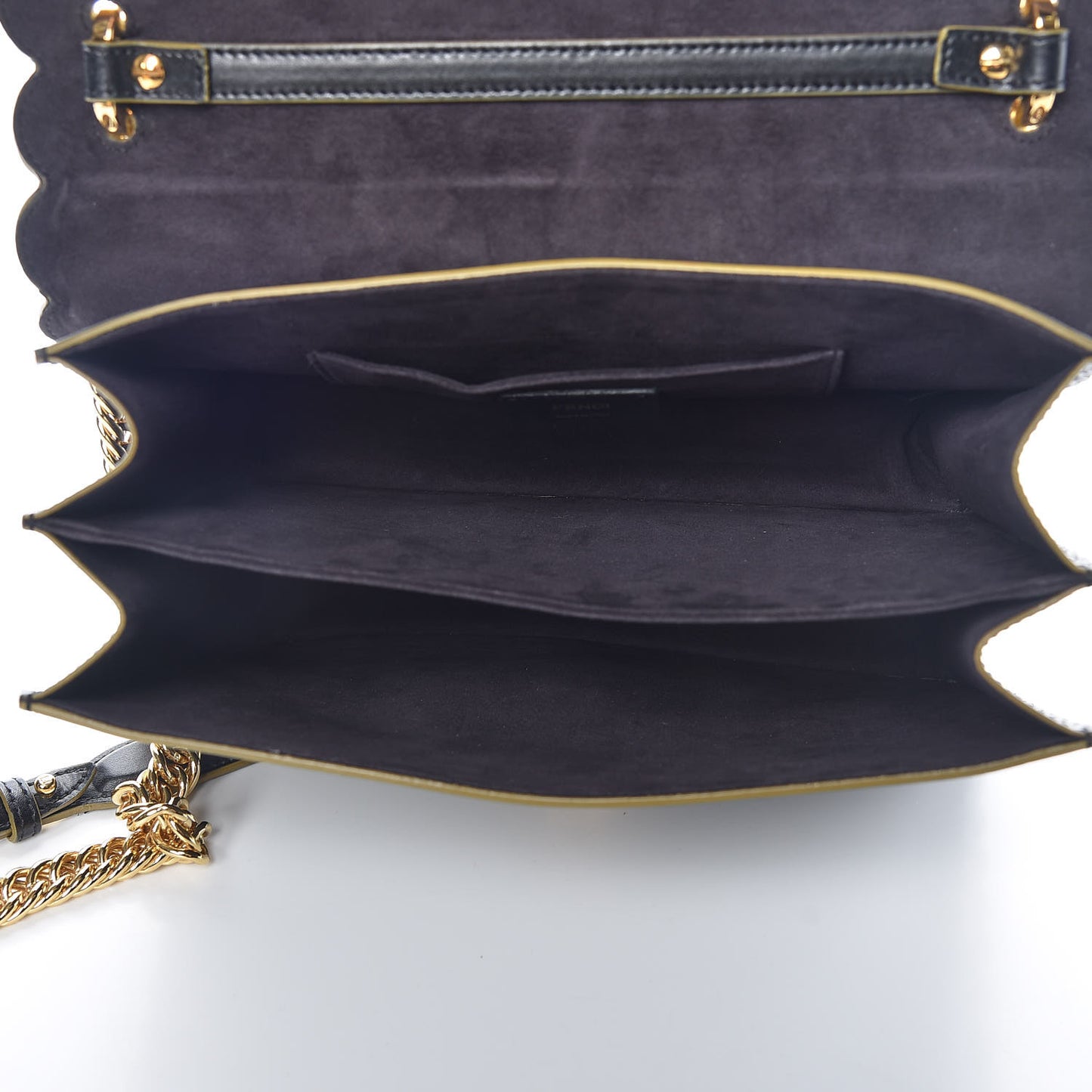 Vitello Liberty Scalloped Studded Kan I Shoulder Bag Black